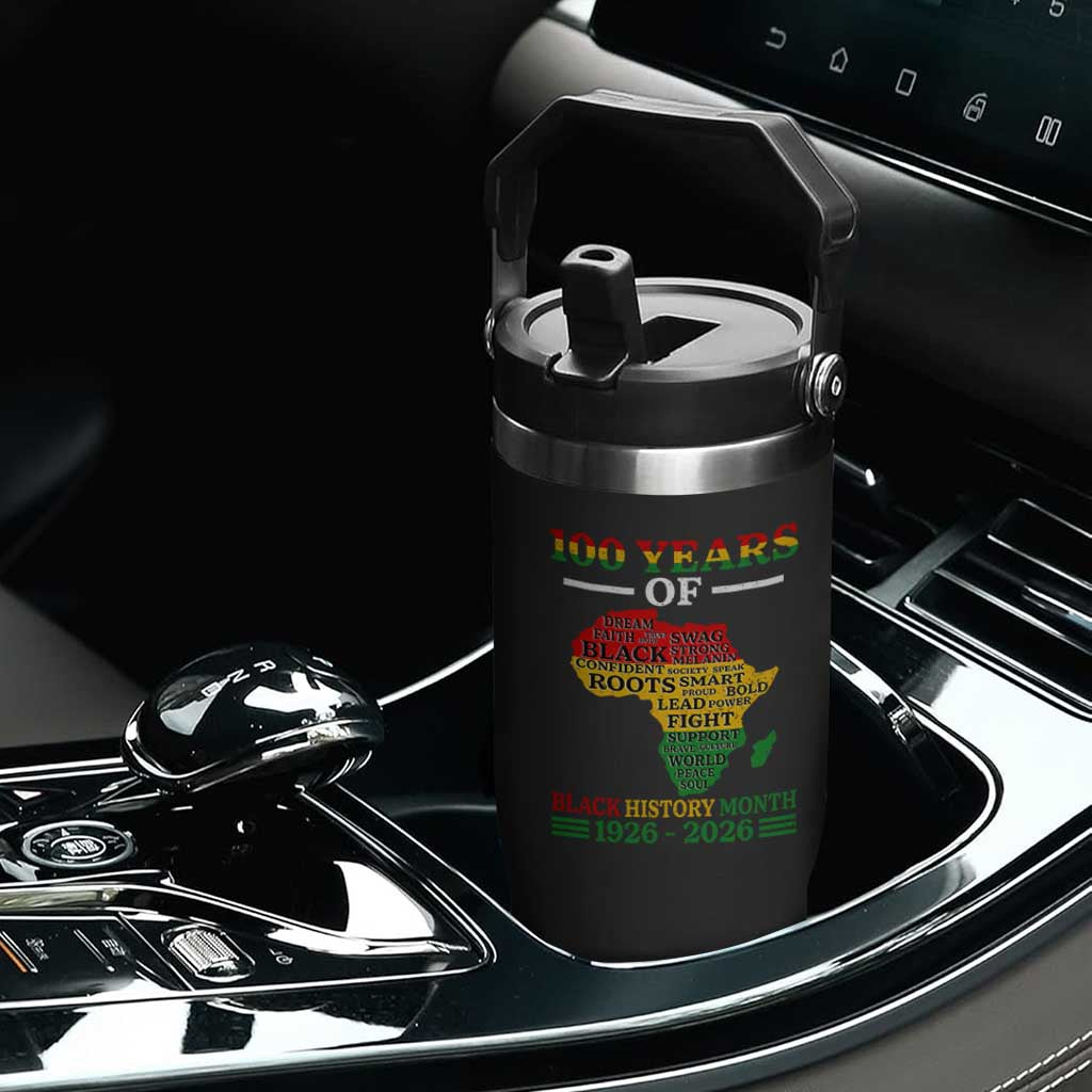 100 Years Of Black History Month Flip Straw Tumbler Centennial Of Black Culture TS11 Print Your Wear