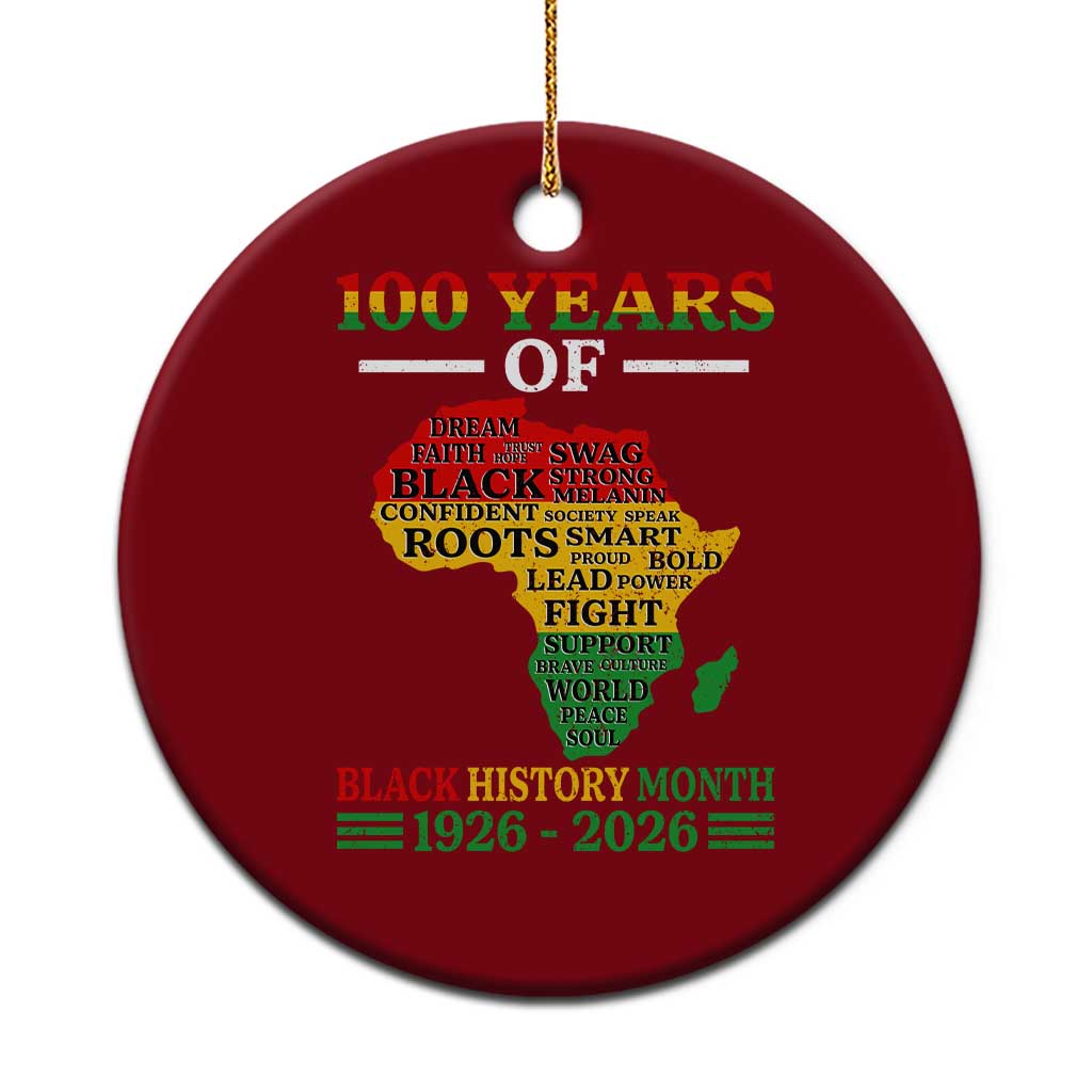 100 Years Of Black History Month Ceramic Ornament Centennial Of Black Culture TS11 1pc Red Print Your Wear
