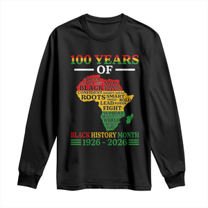 100 Years Of Black History Month Long Sleeve Shirt Centennial Of Black Culture TS11 Black Print Your Wear
