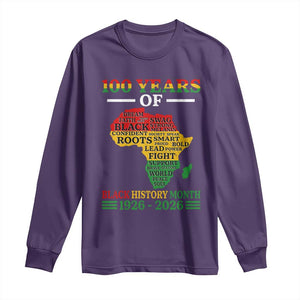 100 Years Of Black History Month Long Sleeve Shirt Centennial Of Black Culture TS11 Purple Print Your Wear