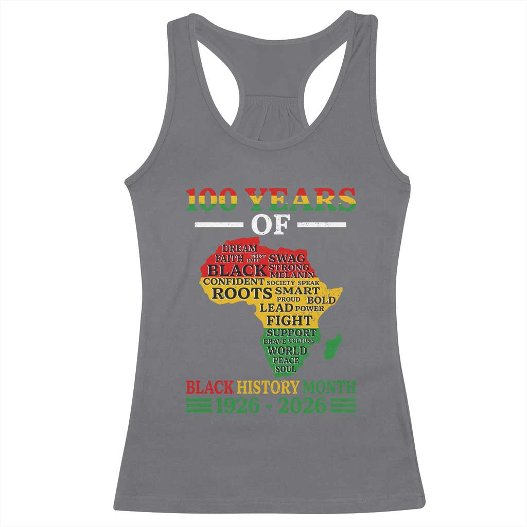 100 Years Of Black History Month Racerback Tank Top Centennial Of Black Culture TS11 Charcoal Print Your Wear