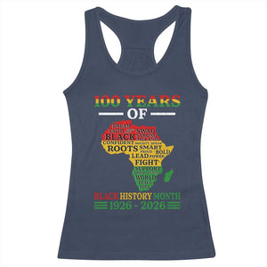 100 Years Of Black History Month Racerback Tank Top Centennial Of Black Culture TS11 Navy Print Your Wear
