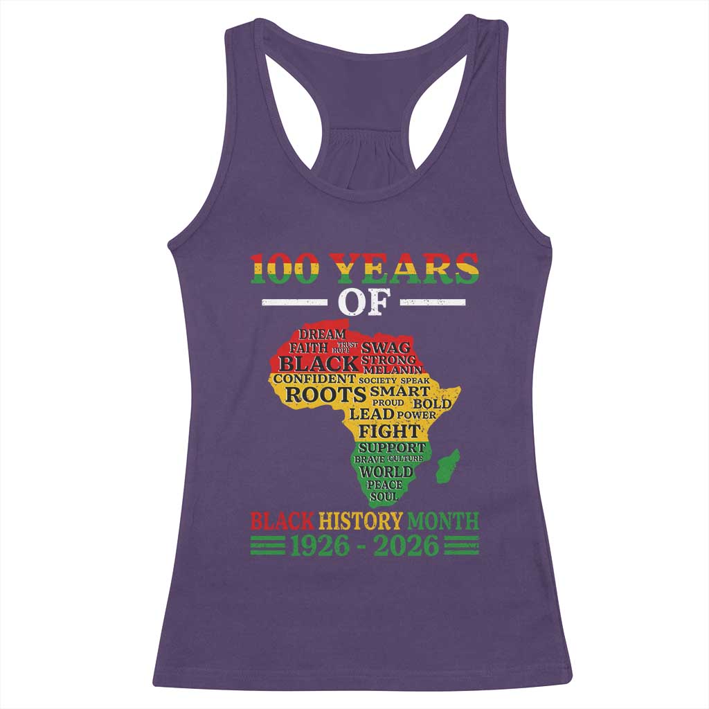 100 Years Of Black History Month Racerback Tank Top Centennial Of Black Culture TS11 Purple Print Your Wear