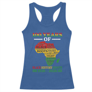 100 Years Of Black History Month Racerback Tank Top Centennial Of Black Culture TS11 Royal Blue Print Your Wear