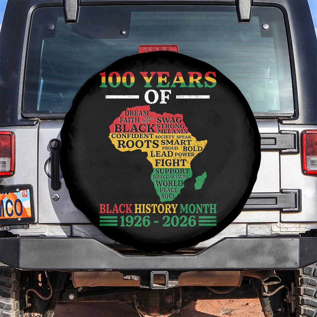 100 Years Of Black History Month Spare Tire Cover Centennial Of Black Culture TS11 No hole Black Print Your Wear