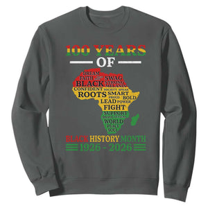 100 Years Of Black History Month Sweatshirt Centennial Of Black Culture TS11 Dark Heather Print Your Wear