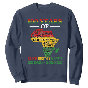 100 Years Of Black History Month Sweatshirt Centennial Of Black Culture TS11 Navy Print Your Wear