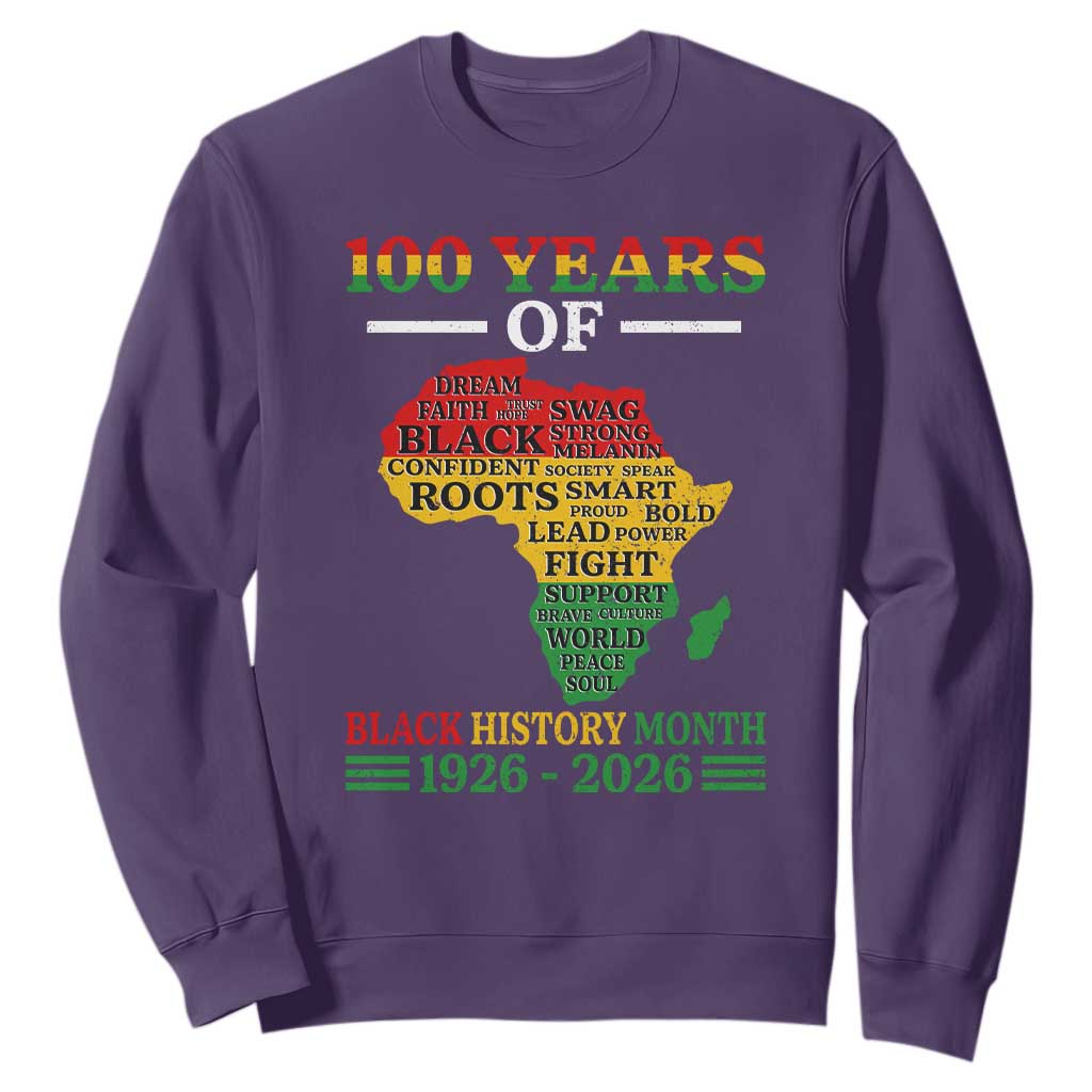 100 Years Of Black History Month Sweatshirt Centennial Of Black Culture TS11 Purple Print Your Wear