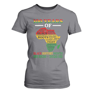 100 Years Of Black History Month T Shirt For Women Centennial Of Black Culture TS11 Charcoal Print Your Wear