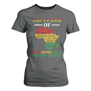 100 Years Of Black History Month T Shirt For Women Centennial Of Black Culture TS11 Dark Heather Print Your Wear