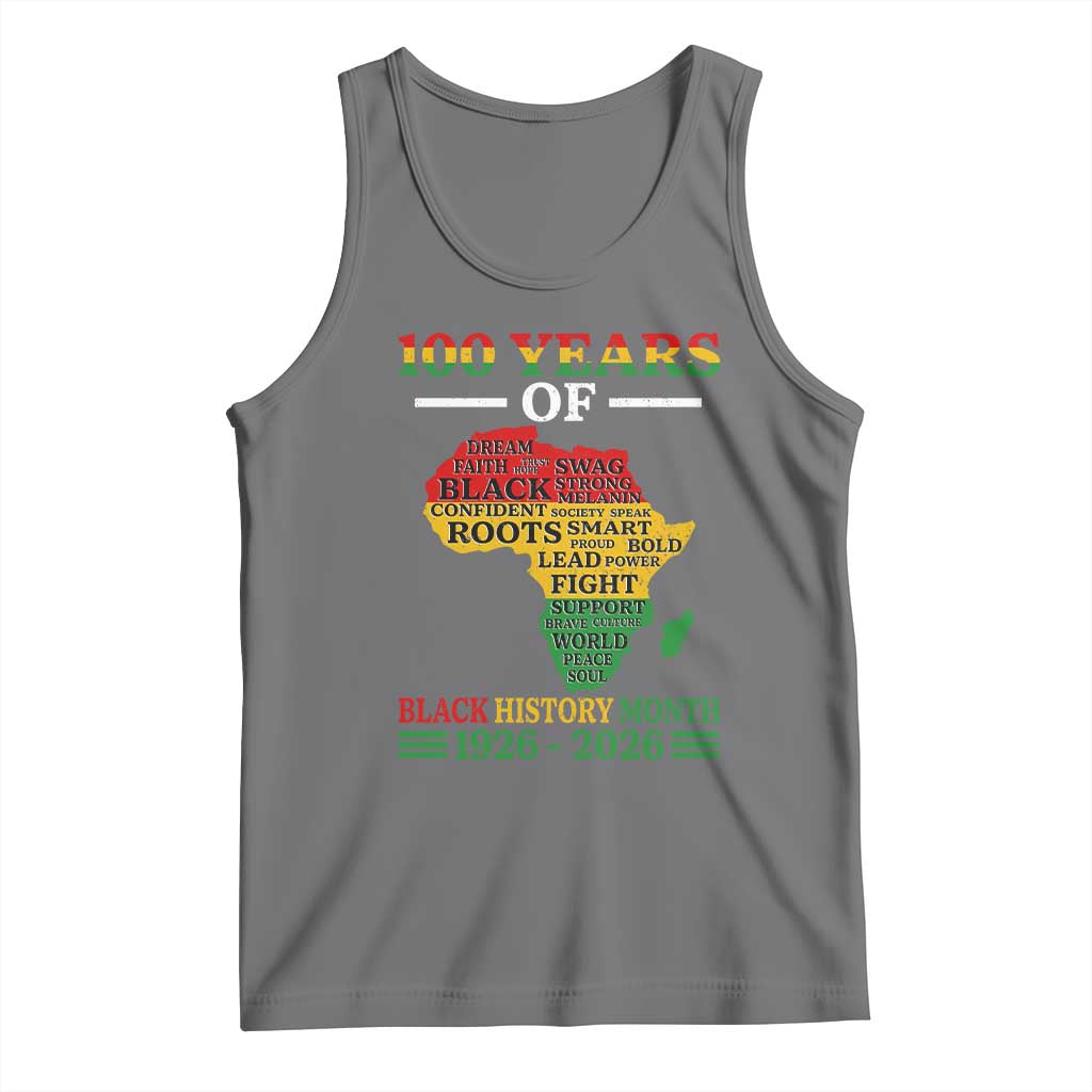 100 Years Of Black History Month Tank Top Centennial Of Black Culture TS11 Black Heather Print Your Wear