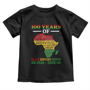 100 Years Of Black History Month Toddler T Shirt Centennial Of Black Culture TS11 Black Print Your Wear