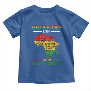 100 Years Of Black History Month Toddler T Shirt Centennial Of Black Culture TS11 Royal Blue Print Your Wear