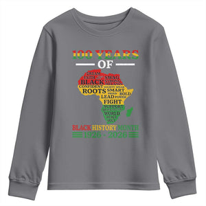 100 Years Of Black History Month Youth Sweatshirt Centennial Of Black Culture TS11 Charcoal Print Your Wear