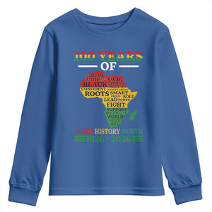100 Years Of Black History Month Youth Sweatshirt Centennial Of Black Culture TS11 Royal Blue Print Your Wear