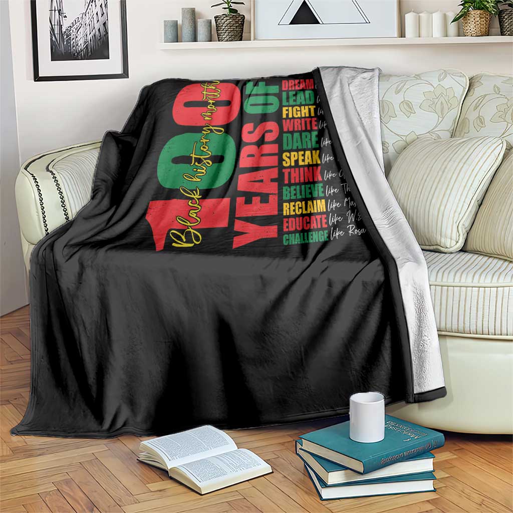 100 Years Of Black History Throw Blanket African American Historical Figures African American Teacher TS11 Print Your Wear