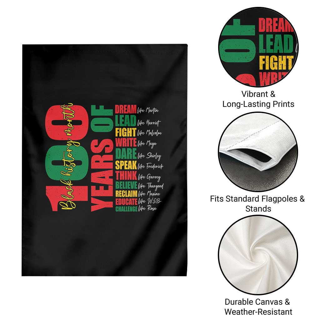 100 Years Of Black History Garden Flag African American Historical Figures African American Teacher TS11 Print Your Wear