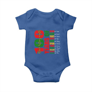 100 Years Of Black History Baby Onesie African American Historical Figures African American Teacher TS11 Royal Blue Print Your Wear