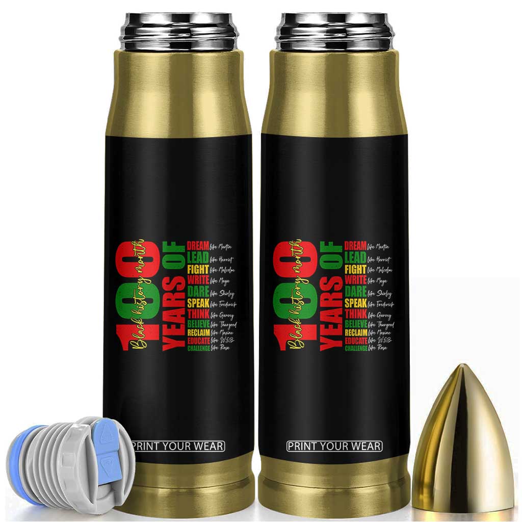 100 Years Of Black History Bullet Tumbler African American Historical Figures African American Teacher TS11 Black Print Your Wear