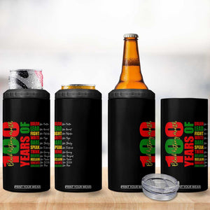 100 Years Of Black History 4 in 1 Can Cooler Tumbler African American Historical Figures African American Teacher TS11 Print Your Wear