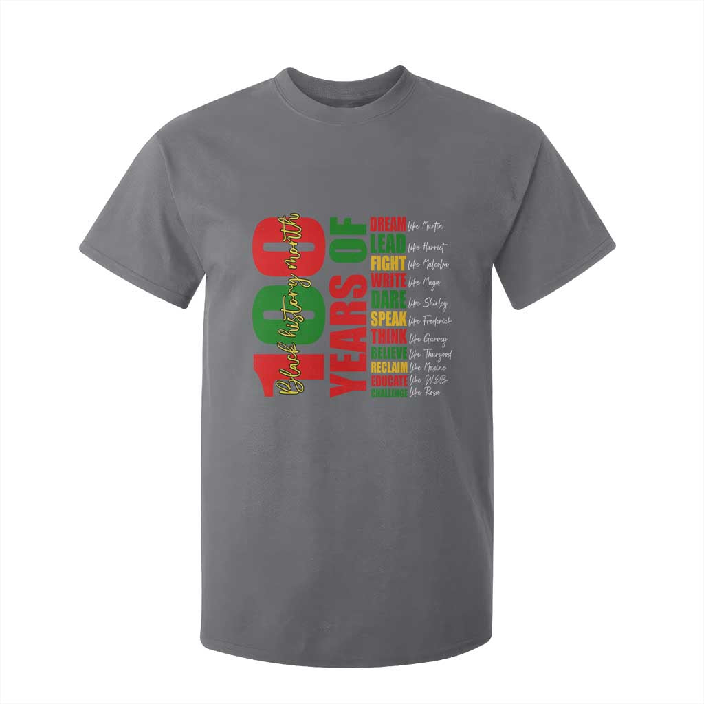 100 Years Of Black History T Shirt For Kid African American Historical Figures African American Teacher TS11 Charcoal Print Your Wear