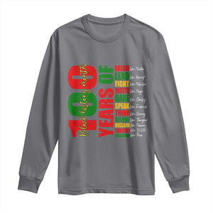 100 Years Of Black History Long Sleeve Shirt African American Historical Figures African American Teacher TS11 Charcoal Print Your Wear
