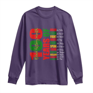 100 Years Of Black History Long Sleeve Shirt African American Historical Figures African American Teacher TS11 Purple Print Your Wear