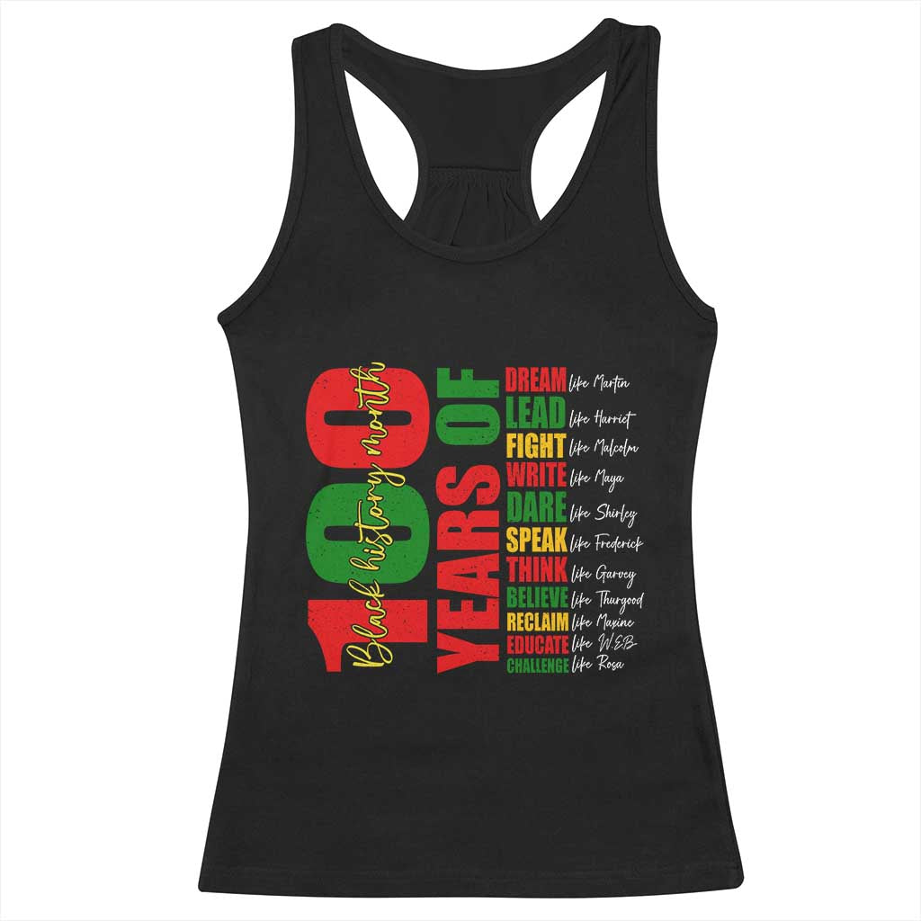 100 Years Of Black History Racerback Tank Top African American Historical Figures African American Teacher TS11 Black Print Your Wear