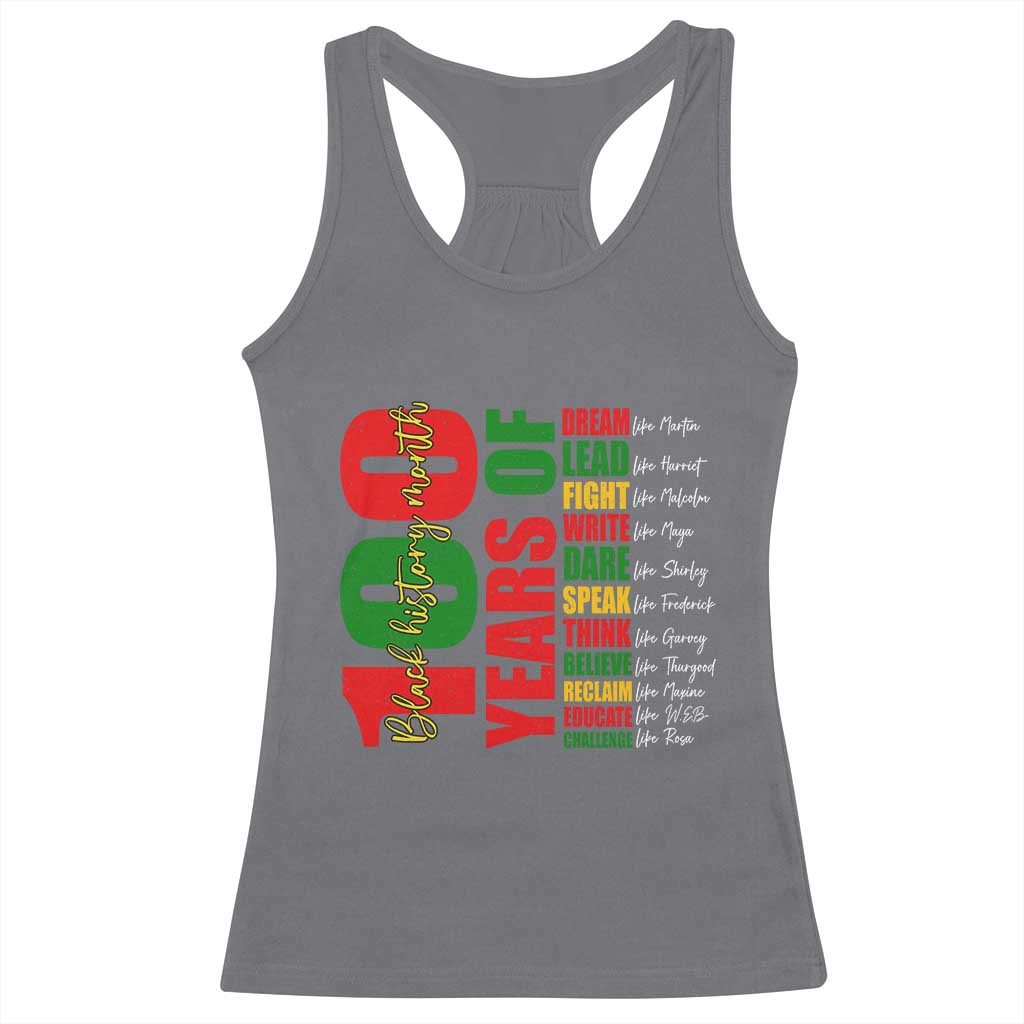 100 Years Of Black History Racerback Tank Top African American Historical Figures African American Teacher TS11 Charcoal Print Your Wear