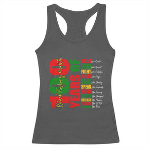 100 Years Of Black History Racerback Tank Top African American Historical Figures African American Teacher TS11 Dark Heather Print Your Wear