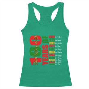 100 Years Of Black History Racerback Tank Top African American Historical Figures African American Teacher TS11 Irish Green Print Your Wear