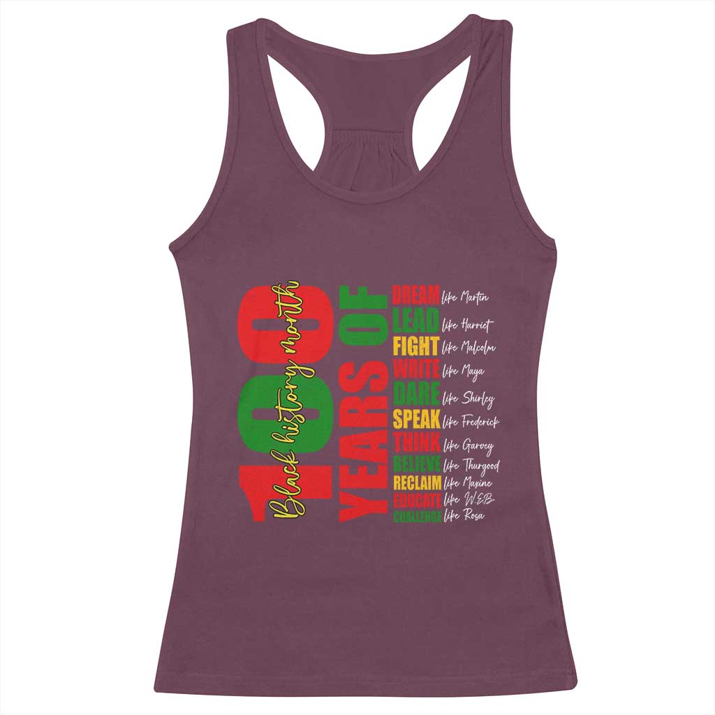 100 Years Of Black History Racerback Tank Top African American Historical Figures African American Teacher TS11 Maroon Print Your Wear