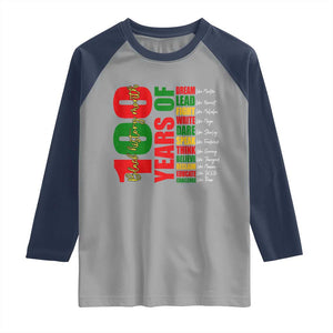 100 Years Of Black History Raglan Shirt African American Historical Figures African American Teacher TS11 Sport Gray Navy Print Your Wear