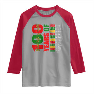 100 Years Of Black History Raglan Shirt African American Historical Figures African American Teacher TS11 Sport Gray Red Print Your Wear