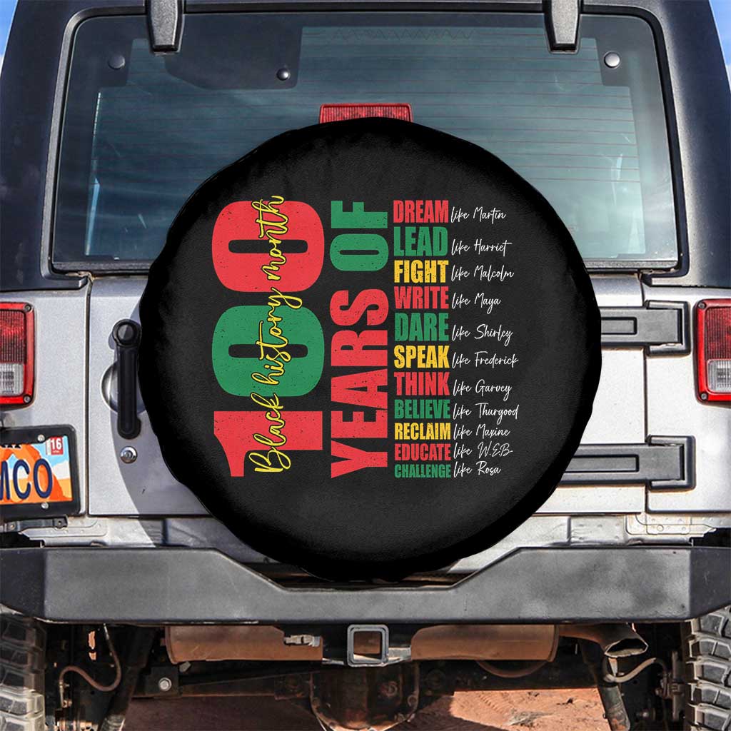 100 Years Of Black History Spare Tire Cover African American Historical Figures African American Teacher TS11 No hole Black Print Your Wear