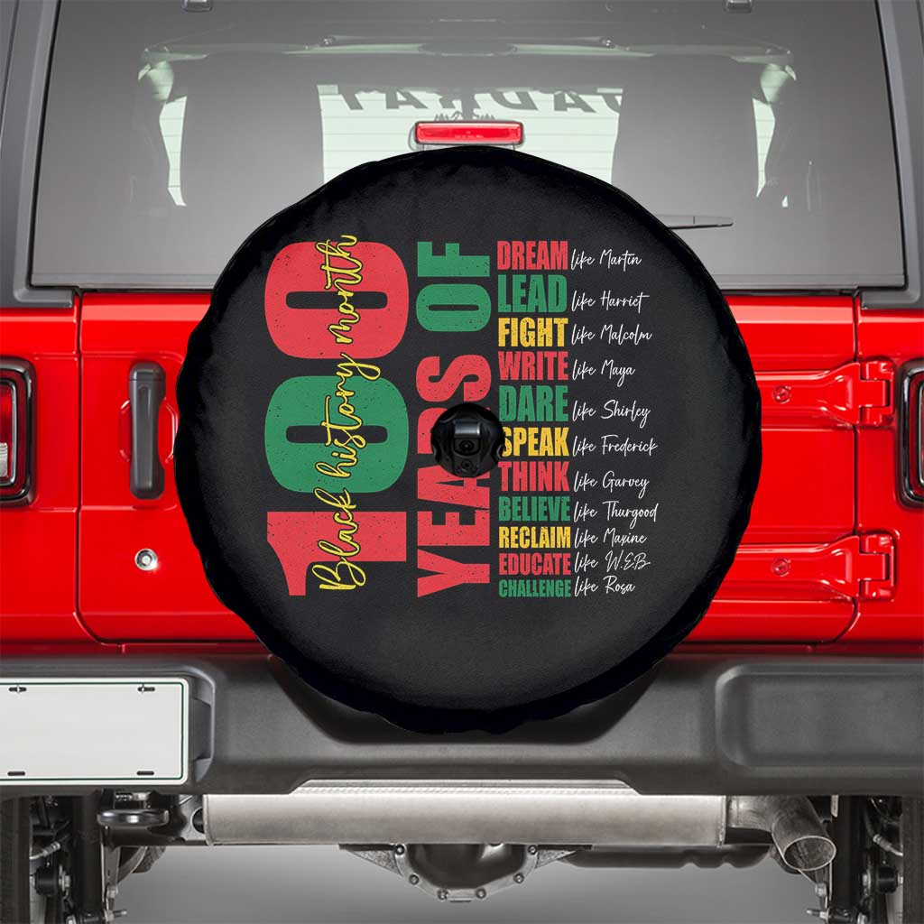 100 Years Of Black History Spare Tire Cover African American Historical Figures African American Teacher TS11 Black Print Your Wear