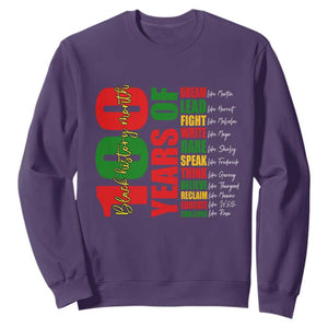 100 Years Of Black History Sweatshirt African American Historical Figures African American Teacher TS11 Purple Print Your Wear