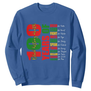 100 Years Of Black History Sweatshirt African American Historical Figures African American Teacher TS11 Royal Blue Print Your Wear
