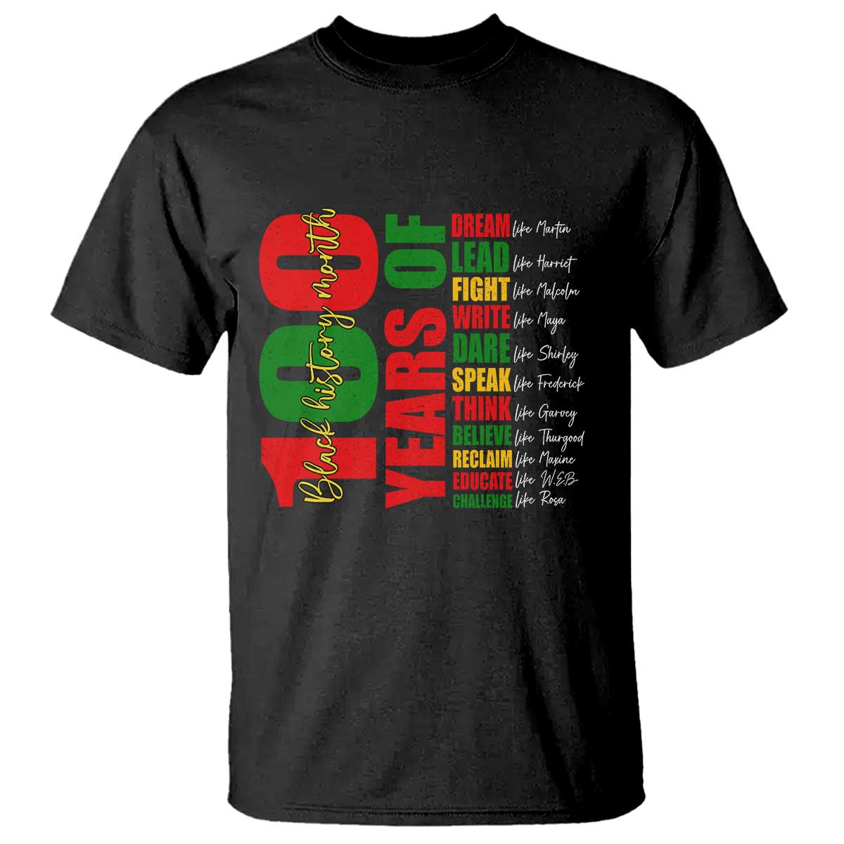 100 Years Of Black History T Shirt African American Historical Figures African American Teacher TS11 Black Print Your Wear