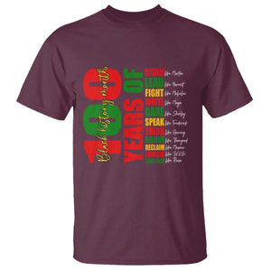 100 Years Of Black History T Shirt African American Historical Figures African American Teacher TS11 Maroon Print Your Wear