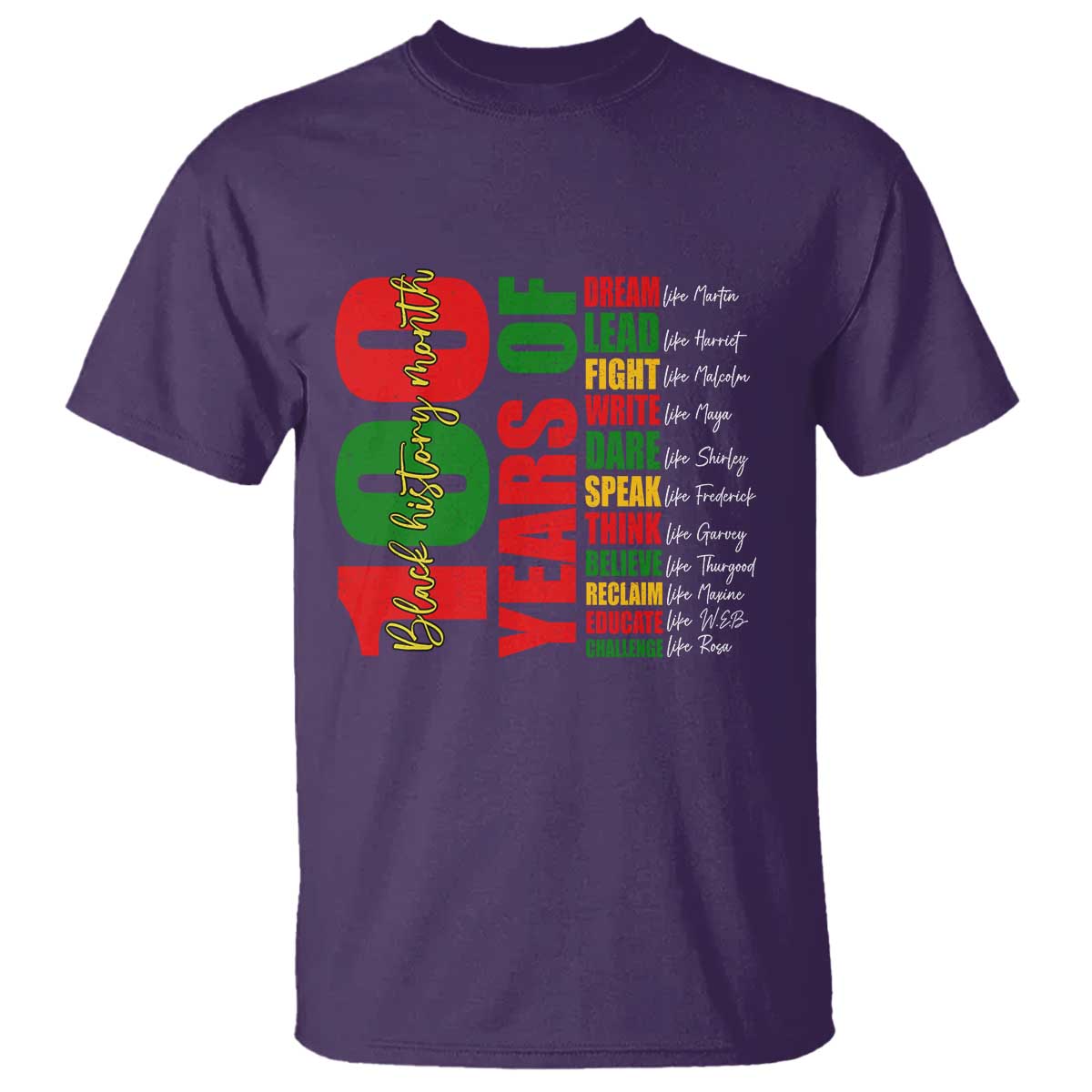 100 Years Of Black History T Shirt African American Historical Figures African American Teacher TS11 Purple Print Your Wear