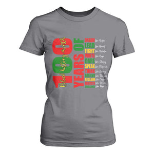 100 Years Of Black History T Shirt For Women African American Historical Figures African American Teacher TS11 Charcoal Print Your Wear