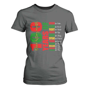 100 Years Of Black History T Shirt For Women African American Historical Figures African American Teacher TS11 Dark Heather Print Your Wear