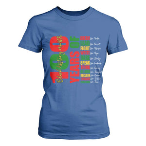 100 Years Of Black History T Shirt For Women African American Historical Figures African American Teacher TS11 Royal Blue Print Your Wear