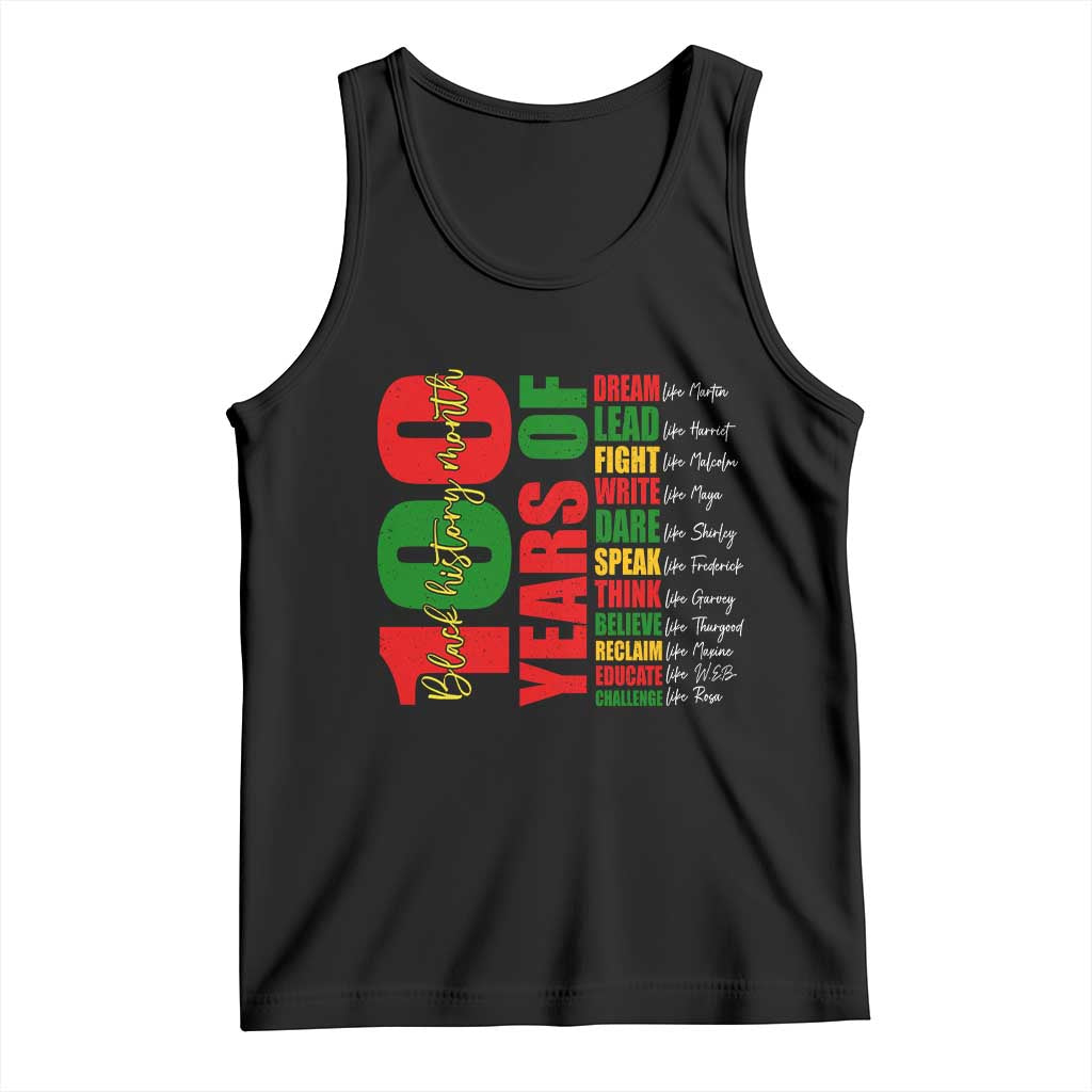 100 Years Of Black History Tank Top African American Historical Figures African American Teacher TS11 Black Print Your Wear