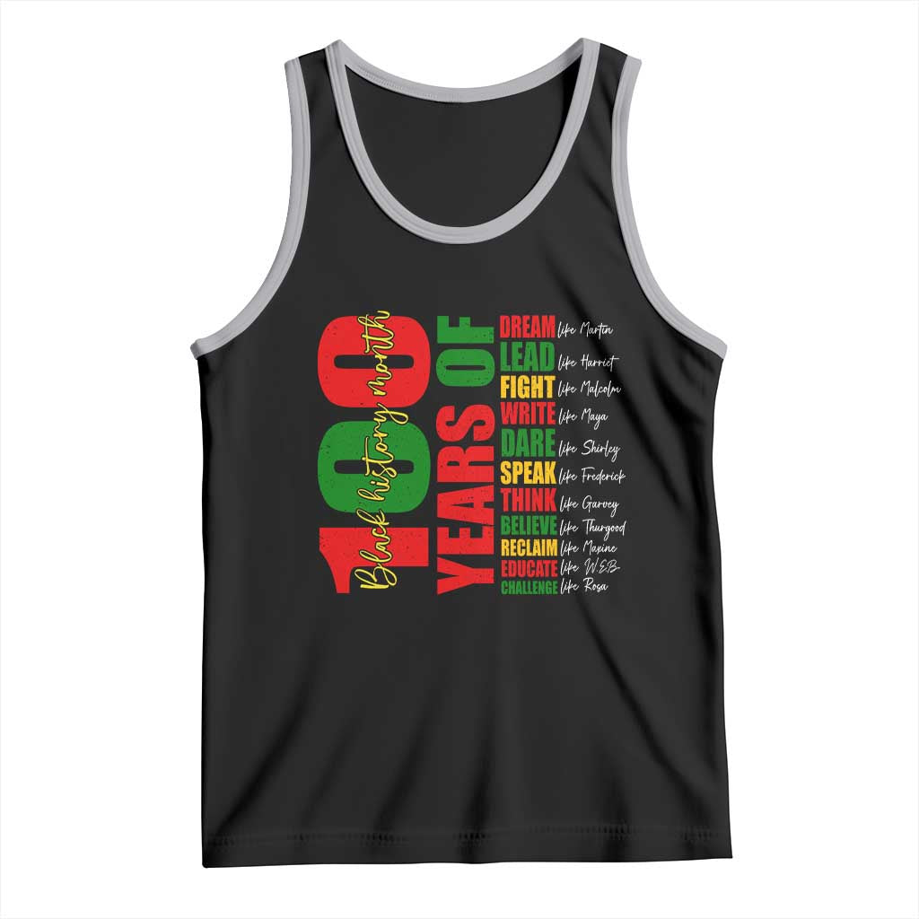 100 Years Of Black History Tank Top African American Historical Figures African American Teacher TS11 Black Athletic Heather Print Your Wear