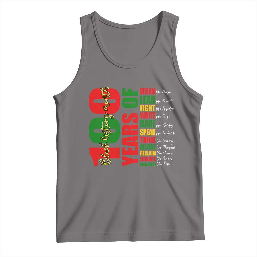 100 Years Of Black History Tank Top African American Historical Figures African American Teacher TS11 Deep Heather Print Your Wear