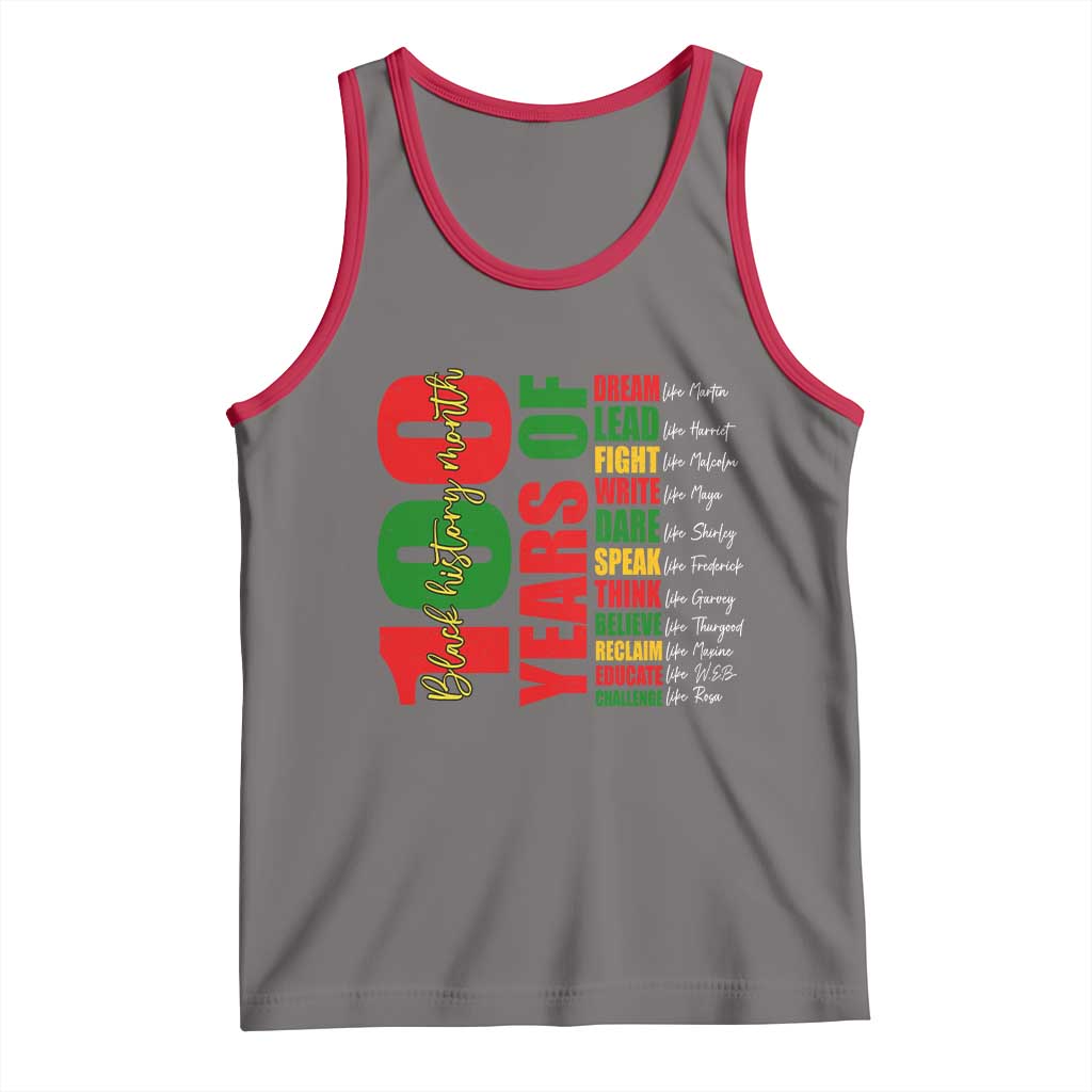 100 Years Of Black History Tank Top African American Historical Figures African American Teacher TS11 Deep Heather Red Print Your Wear