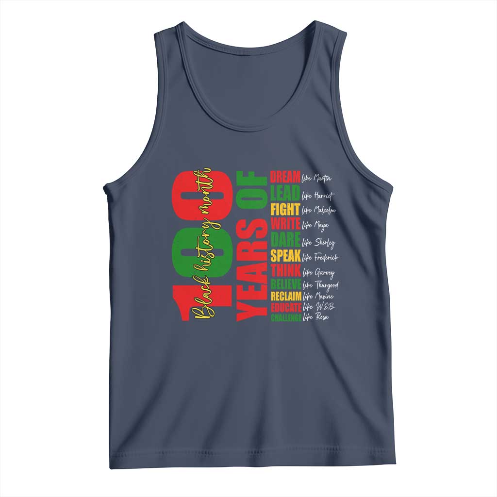 100 Years Of Black History Tank Top African American Historical Figures African American Teacher TS11 Navy Print Your Wear