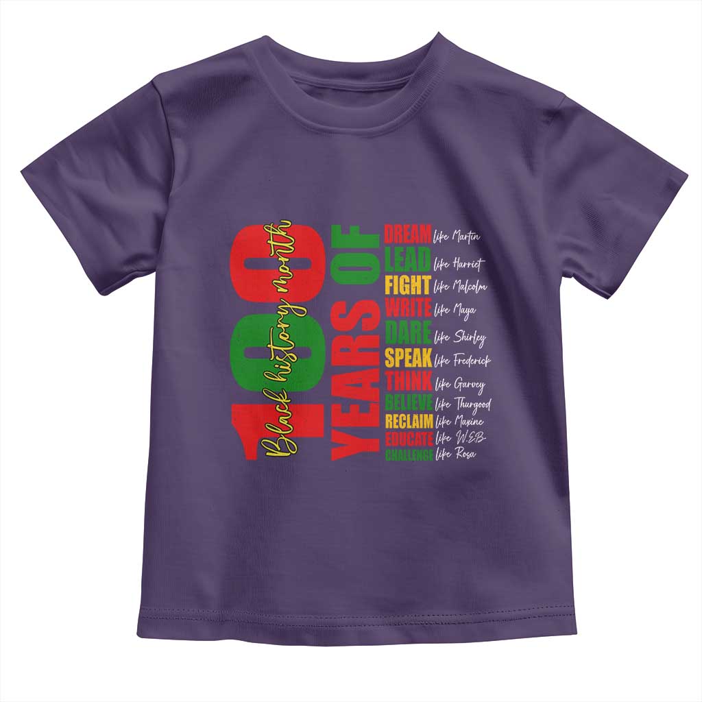 100 Years Of Black History Toddler T Shirt African American Historical Figures African American Teacher TS11 Purple Print Your Wear